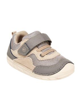 Size 3 Wide Baby Stride Rite Tan and Gray Kids Sneakers